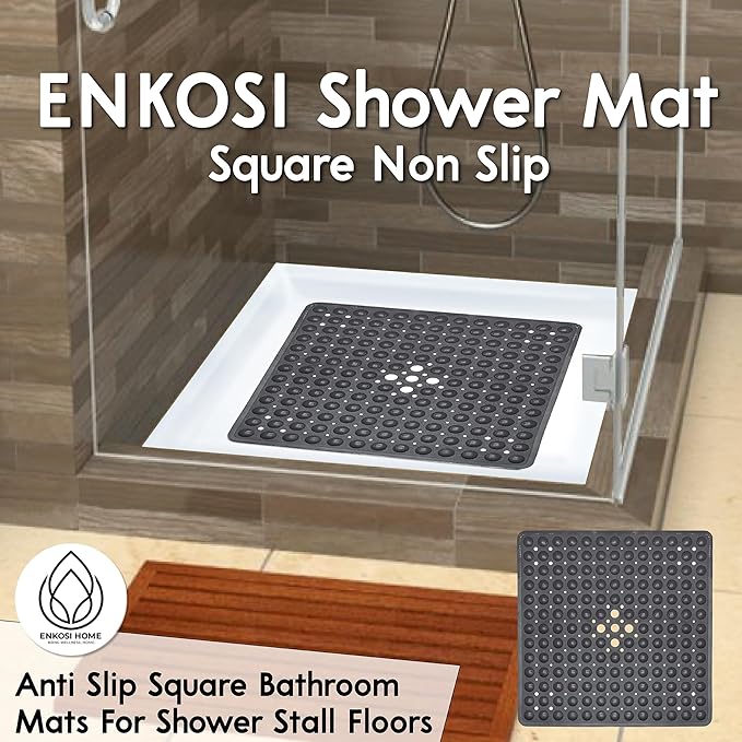 ENKOSI Square Shower Mat – 21 x 21 Inch Non-Slip Bathroom Shower Stall Mat - Image 6