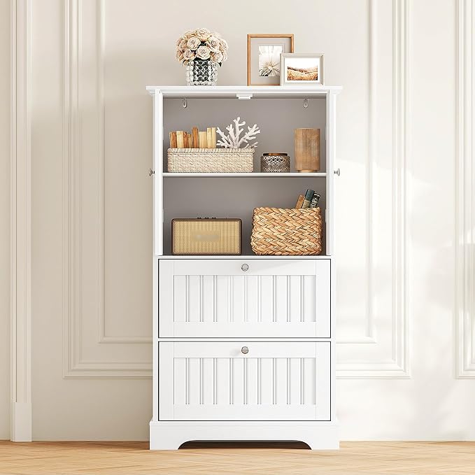 Treocho Bathroom Floor Cabinet, Freestanding Kitchen Pantry Cupboard - Image 9