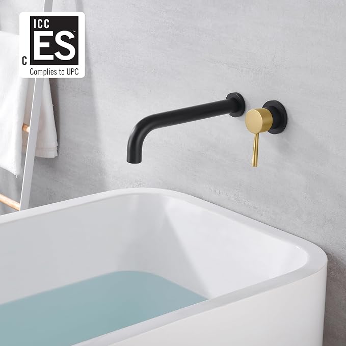 SUMERAIN Wall Mount Tub Faucet Bathroom Bathtub Faucet - Image 2