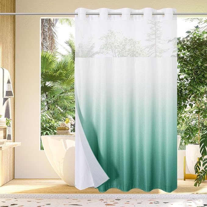 Gibelle No Hook Waffle Weave Shower Curtain by Gibelle