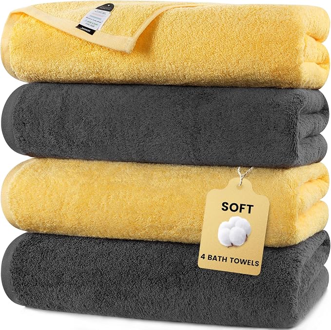 SEMAXE 4-Pack Luxury Bath Towels by SEMAXE