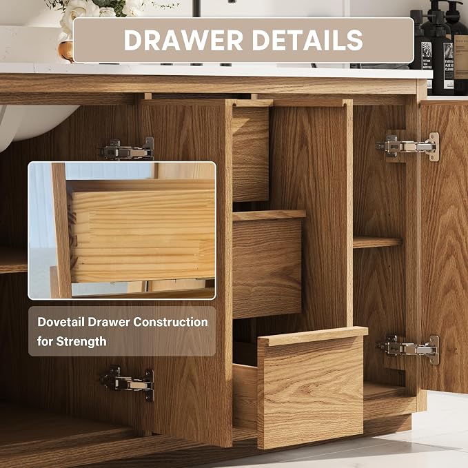 WELLFOR 60" Bathroom Vanity - Image 5