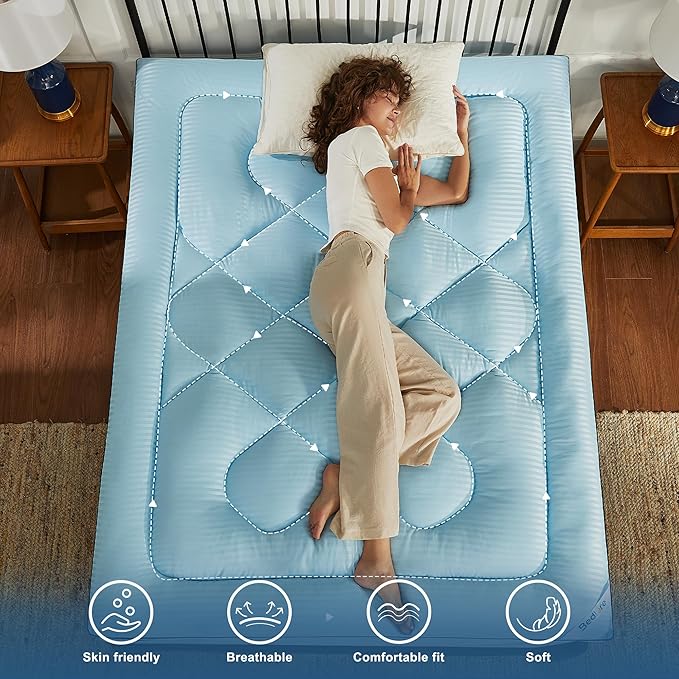 BEDLORE Twin Mattress Topper, Thick Pillow Top Pad - Image 6