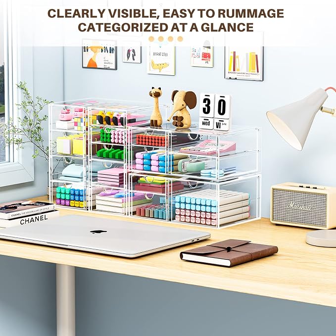 Makeup Organizer Storage with 16 Drawers, Desk Organizers, Dustproof Storage - Image 4
