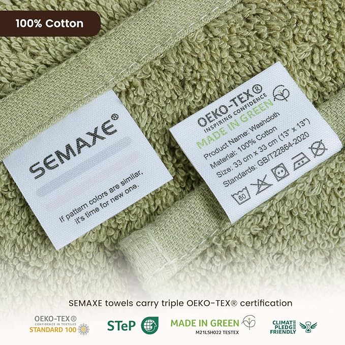 SEMAXE 100% Cotton Washcloths for Bathroom - Image 4