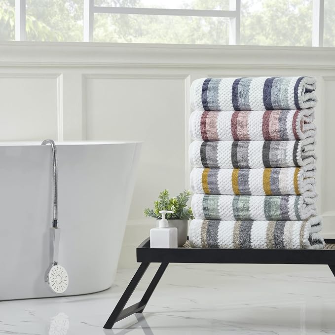 Modern Threads Pax 6-Piece Reversible Yarn Dyed Jacquard Towel Set - Image 4
