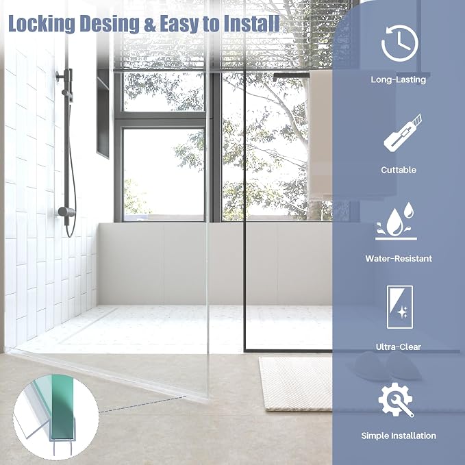 2-Pack Shower Door Bottom Seal, Ultra Clear Glass Shower Door Seal Strip - Image 4