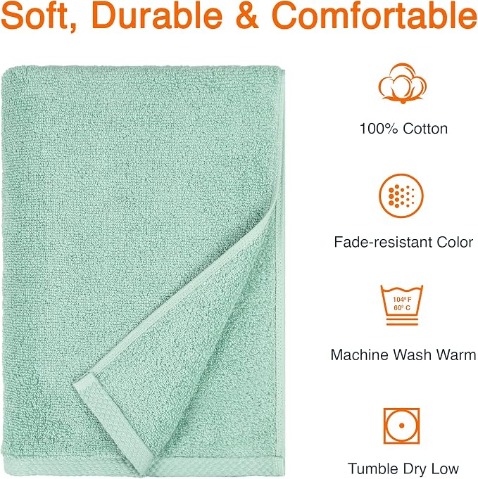 Amazon Basics 100% Cotton Quick-Dry Lightweight Moisture Absorbing Bath Towel - Image 4
