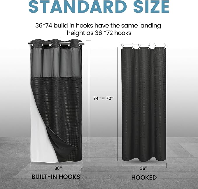 Stall No Hook Shower Curtain - Image 7