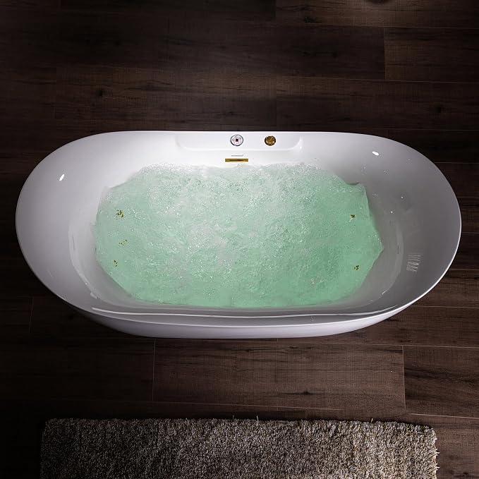 WOODBRIDGE 72" x 35-3/8" Whirlpool and Air Bath Heated Soaking Combination Tub - Image 10