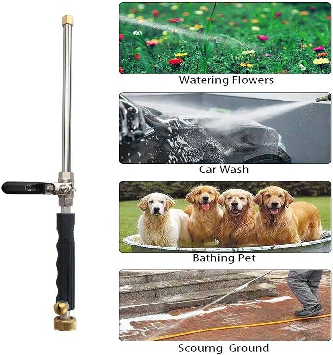 High Pressure Power Washer wand, Hydro Jet Water Hose Nozzle, Watering Sprayer - Image 5