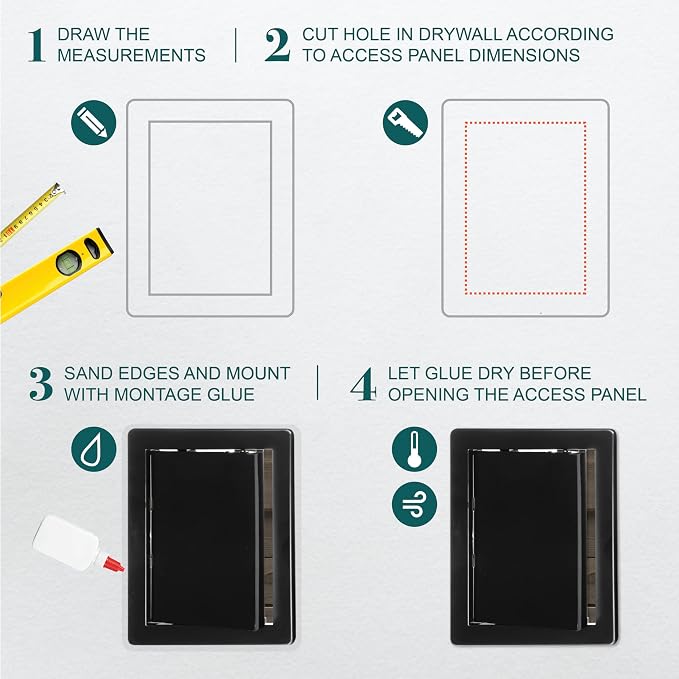 8" x 10" Black Plastic Access Panel - Image 3