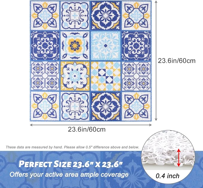 Shower Mat Non-Slip, 24x 24 Inch Square, Soft Comfort Bath Mats - Image 8