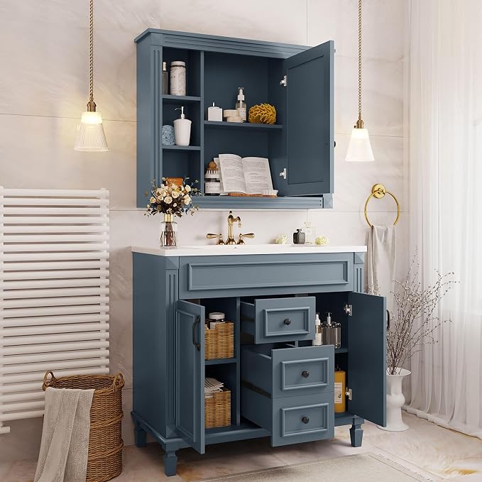 Merax 36” Bathroom Vanity with Sink, 36 inch Bathroom Vanity Storage Cabinet - Image 3