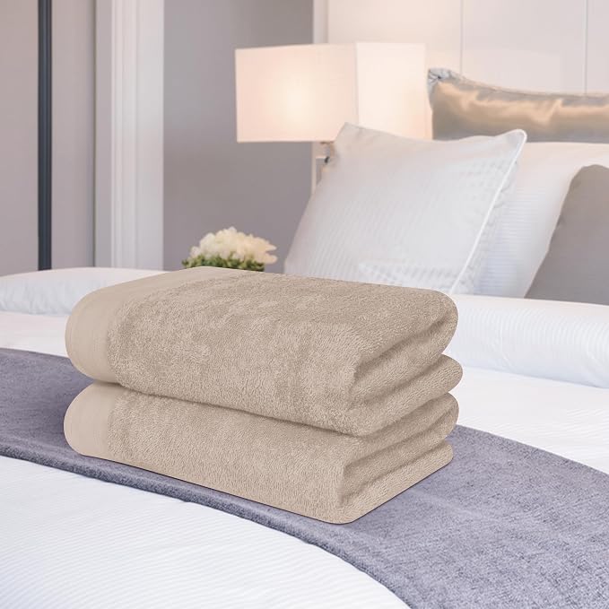 Cotton 2 Pack Oversized Bath Towel Set 28x55 inches, Large Bath Towels - Image 3