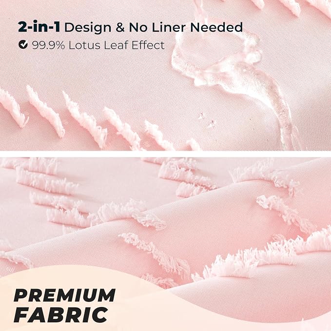 Pink Shower Curtain Boho Shower Curtains - Image 3