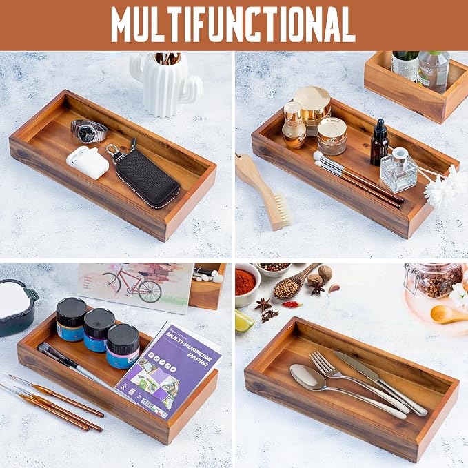 Demigo Acacia Wood Valet Tray & Catchall - Image 7