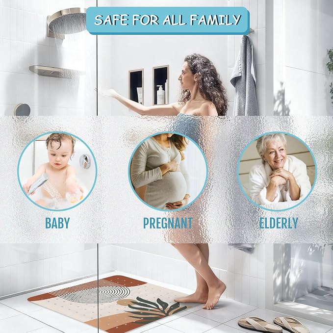 Leaves Square Anti Slip Shower Mats - Image 6