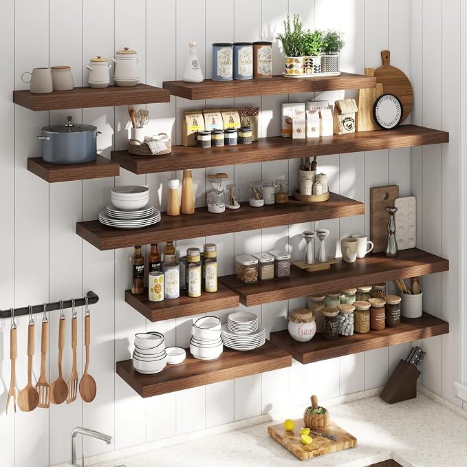 36 Inch Floating Shelves for Wall Set of 2, Easy Install Engineered Wood - Image 7