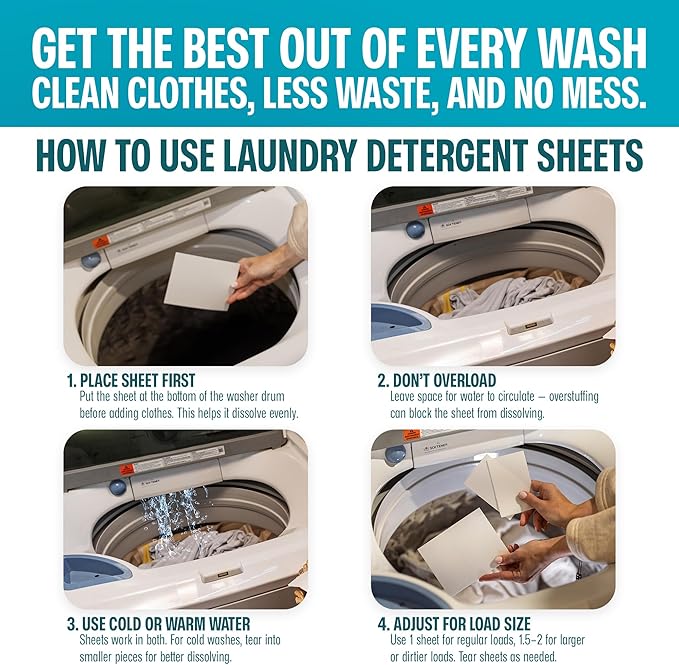 Sudstainables Laundry Detergent Sheets 60 Loads – Dissolvable Laundry Sheet - Image 6
