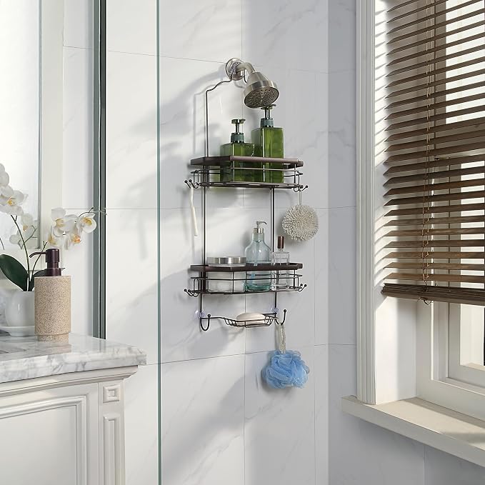 SunnyPoint Bathroom Classic Hanging Over The Shower Head Caddy - Image 2