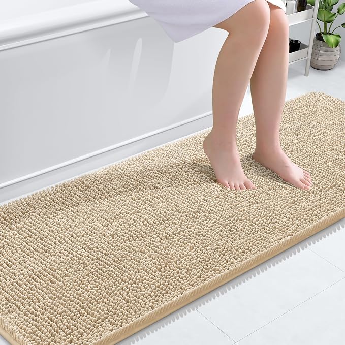 OLANLY Bathroom Rugs 70x24, Extra Soft Absorbent Chenille Bath Rugs, Rubber by OLANLY