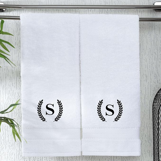 Monogrammed Hand Towels for Bathroom Makeup, Personalized Turkish Cotton Towel by ViaDanteHomeConcept