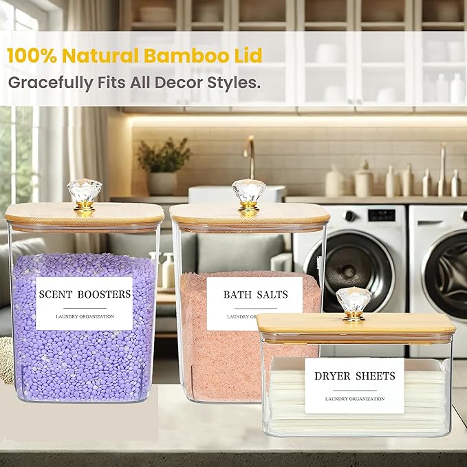 3 Pack Large Laundry Powder Container and Dryer Sheet Holder - Image 3