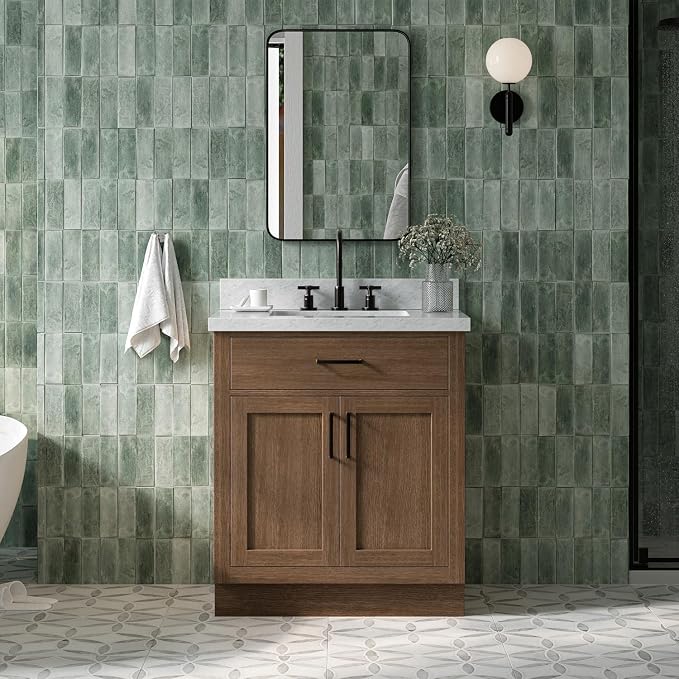 ARIEL Hepburn 31 Inch Single Rectangular Sink Bathroom Vanity by Ariel