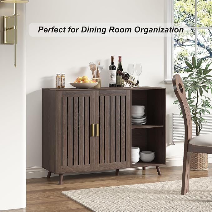 Sideboard Storage Cabinet, 47.2" W Farmhouse Buffet Cabinet - Image 7
