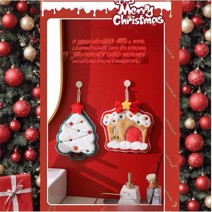 Cesqouc® 4pcs New Cute Style Hangable Hand Towels - Image 2