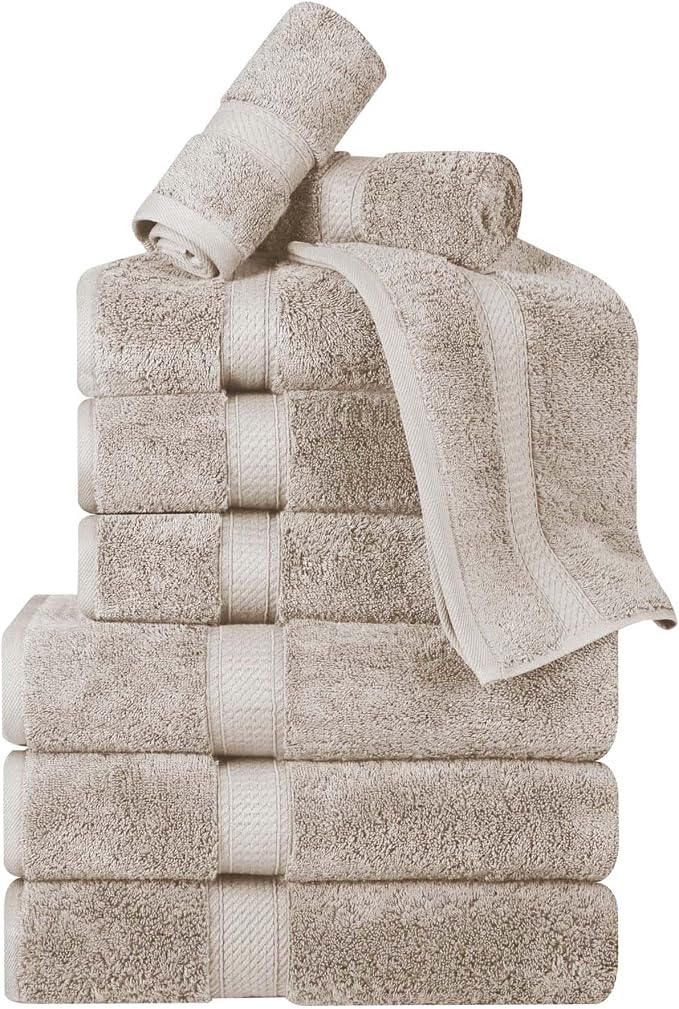 BNM Egyptian Cotton Heavyweight Towels, 800 GSM, Face/ Washcloths, Hand Towels by Blue+Nile+Mills