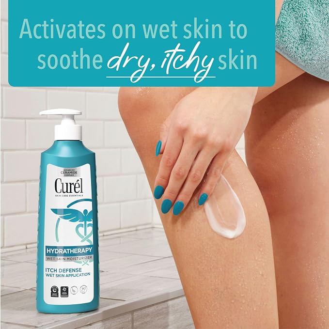 Curel Hydra Therapy Itch Defense Moisturizer and Body Wash Set, Wet Skin Lotion - Image 2