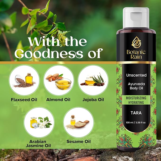 Ayurveda Unscented Body Oil, Moisturizing & Hydrating Organic Fragrance Free - Image 4