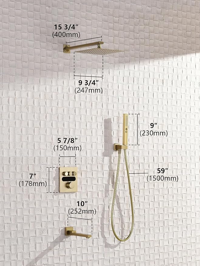 Lefton Shower System in Fahrenheit Display, 10” Overhead Shower Head - Image 8