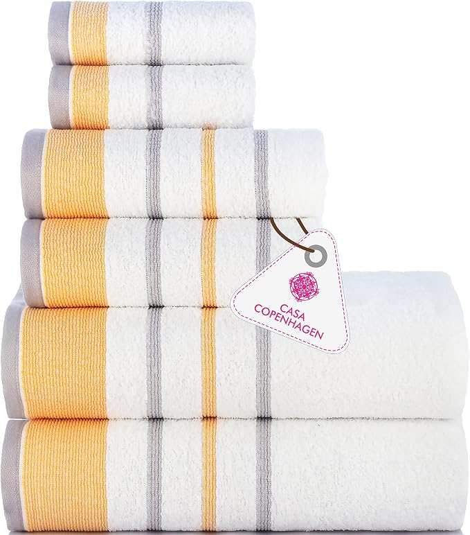 CASA COPENHAGEN White Bay, 6 Pieces Towel Set- White by CASACOPENHAGEN