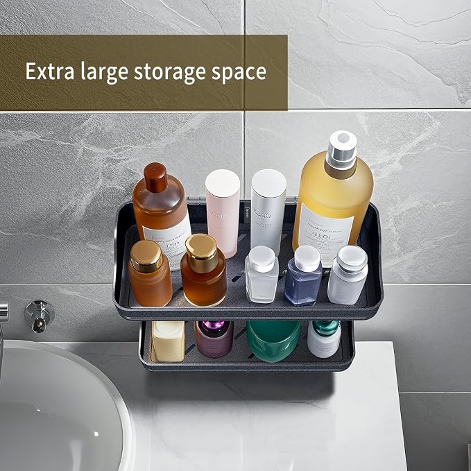 Luxury Shower Caddy, Rustproof Metal Large Capacity Bathroom Shelves - Image 3