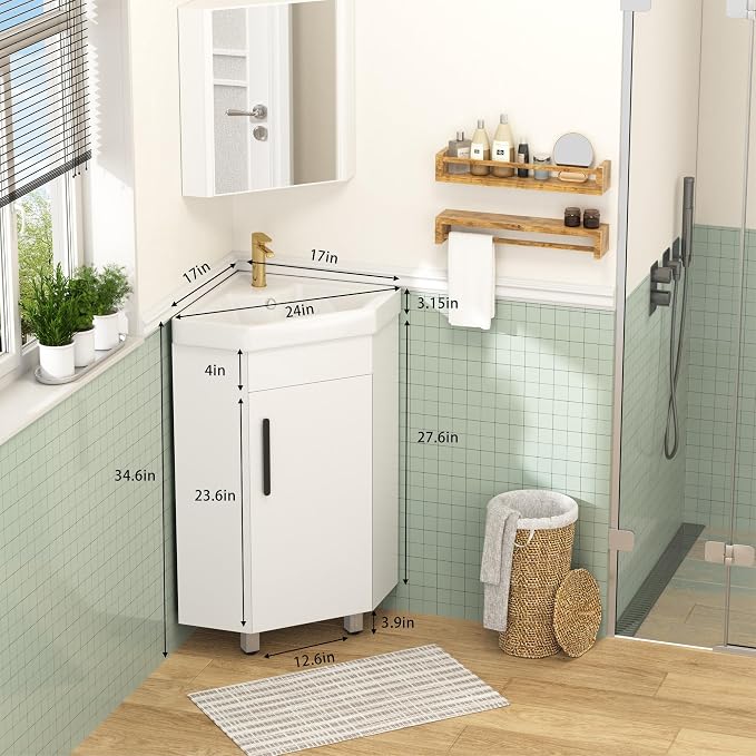 24" Corner Bathroom Vanity Sink Combo - Image 2