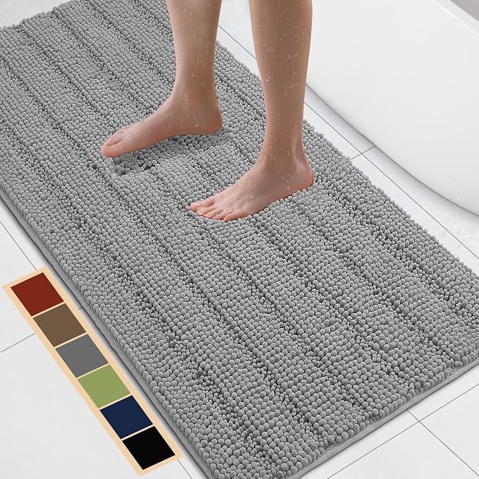 Bcoimo 48"×24" Chenille Bath Mat – Non-Slip by Bcoimo