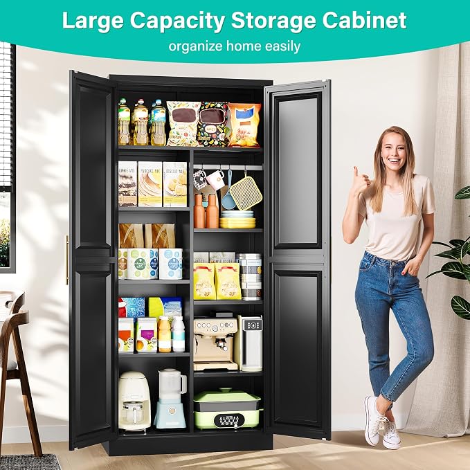 SISESOL 71" Tall Storage Cabinet - Image 2