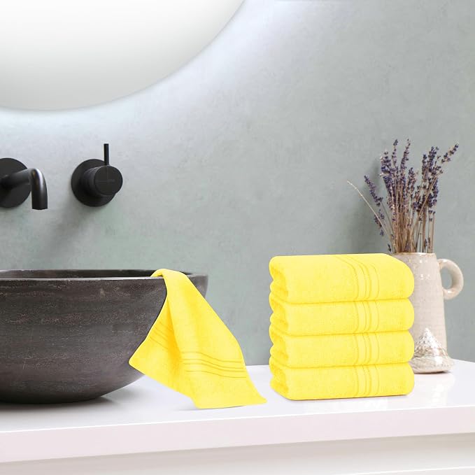 BOUTIQUO Ultra Soft Cotton Washcloths, Contains 12 Piece Face Cloths 12x12 inch - Image 4