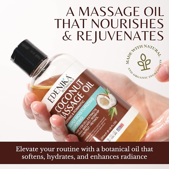 Tropical Coconut Massage Oil for Massage Therapy, Soothing Massage Oil - Image 3