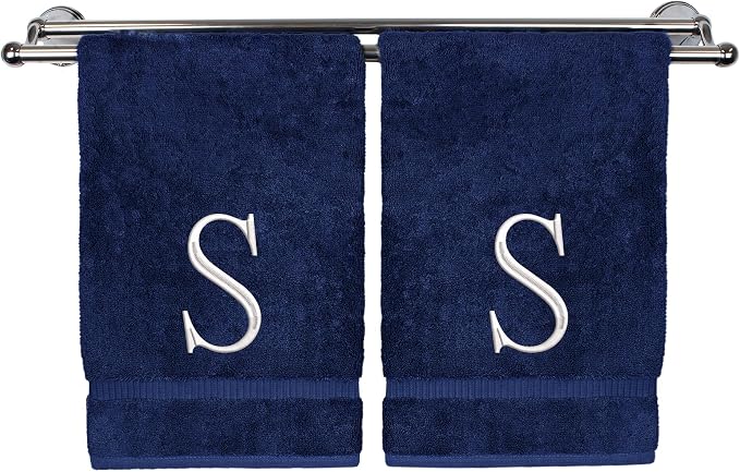 Monogrammed Hand Towel, Personalized Initial Gift, Extra Absorbent 100% Turkish by BareCotton