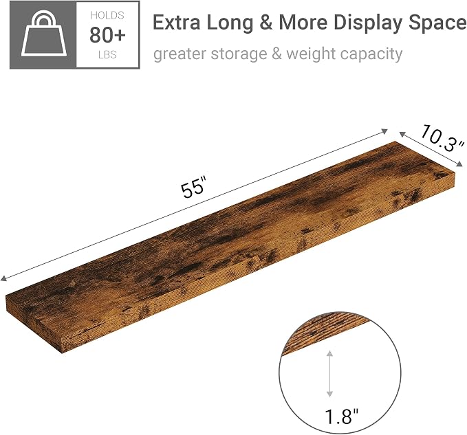 Vivelove 55 inches Long Floating Shelves - Image 3