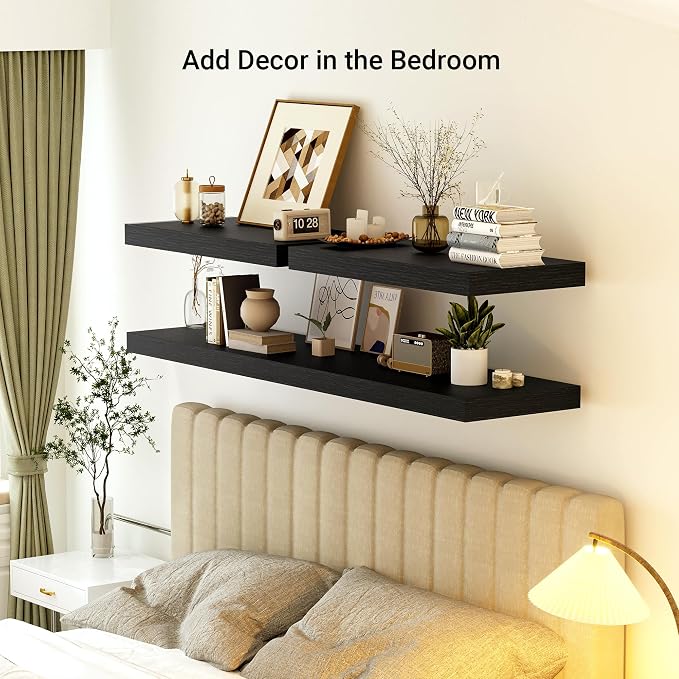 Heimlove 12" Deep Floating Shelves, 36 x 12 Inch Wall Mounted Long Floating - Image 5