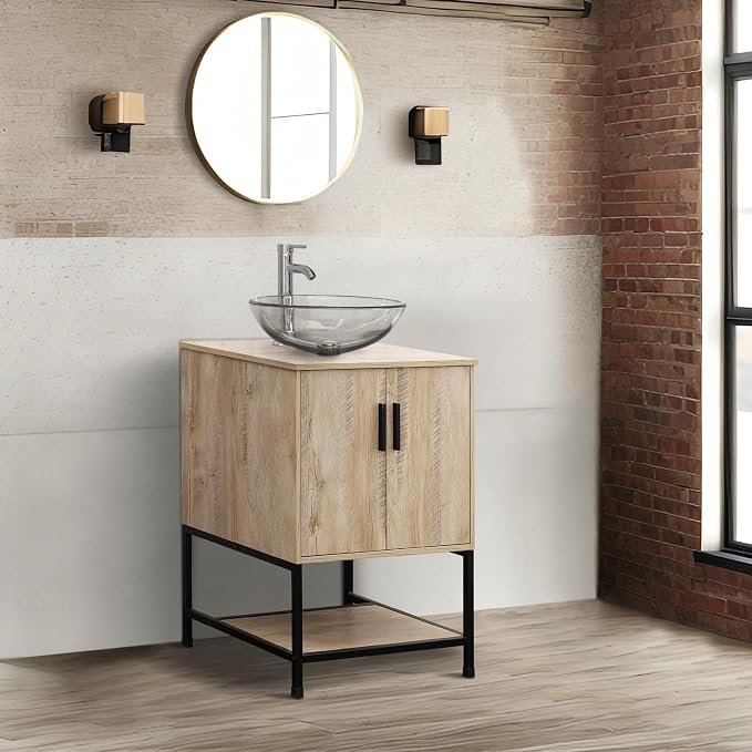 UEV 24" Bathroom Vanity, Oak Color Bathroom Vanity Set - Image 3