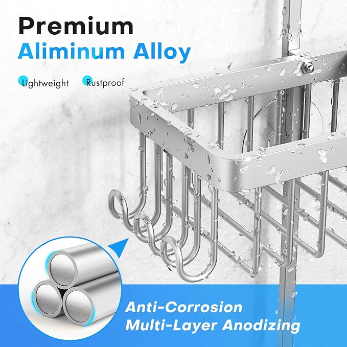 Aluminum Alloy Hanging Shower Caddy - Image 2