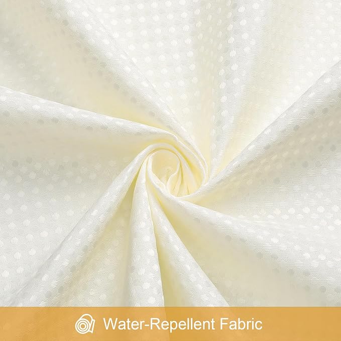 3 in 1 Stall Half Size Cream Shower Curtain Set-36 W x 72 H, Ivory Waffle - Image 7
