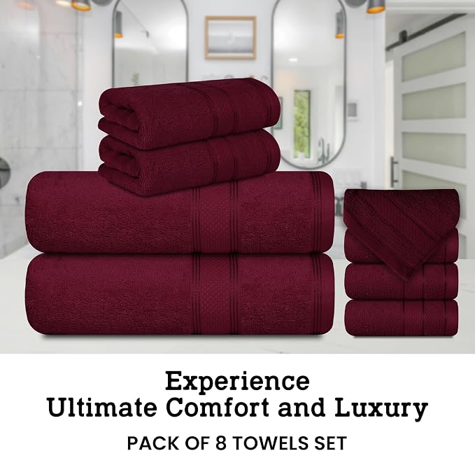 Casa Lino Bath Towel Set of 8 - Image 2