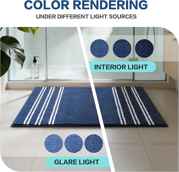 Kmson Bathroom Rugs Mat, Non-Slip Fluffy Thick Water Absorbent Microfiber Mat - Image 8
